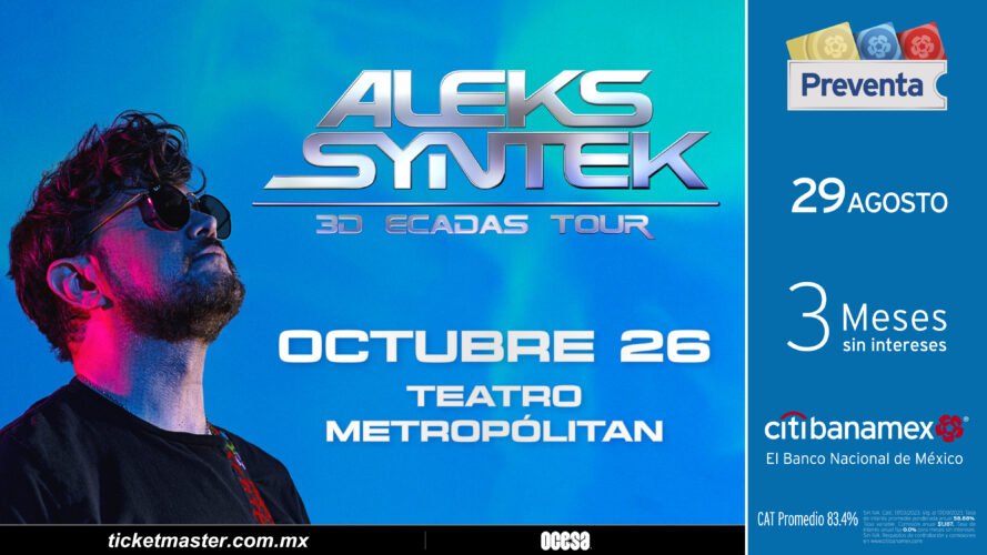 Aleks Syntek celebrará sus 3 décadas de carrera en el Metropólitan.