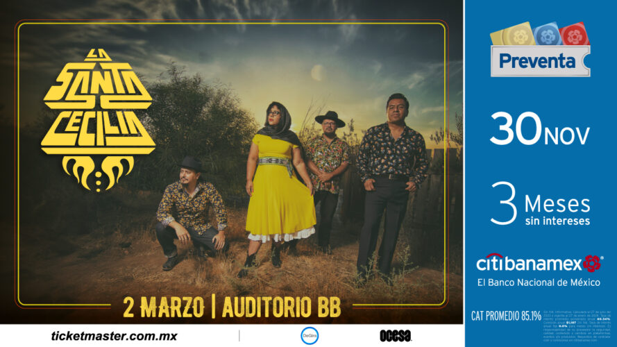 El Auditorio BB sonara al ritmo La Bohemia, La Cumbia y El Bolero con La Santa Cecilia