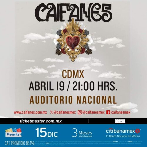 Caifanes tendrá su rito musical en el Auditorio Nacional el 19 de abril.