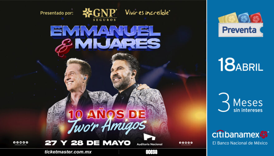 Emmanuel y Mijares, juntos otra vez en el Auditorio Nacional