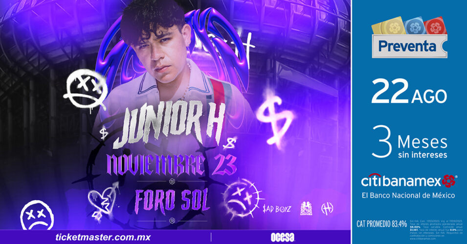 Junior h anuncia fecha en el foro sol.