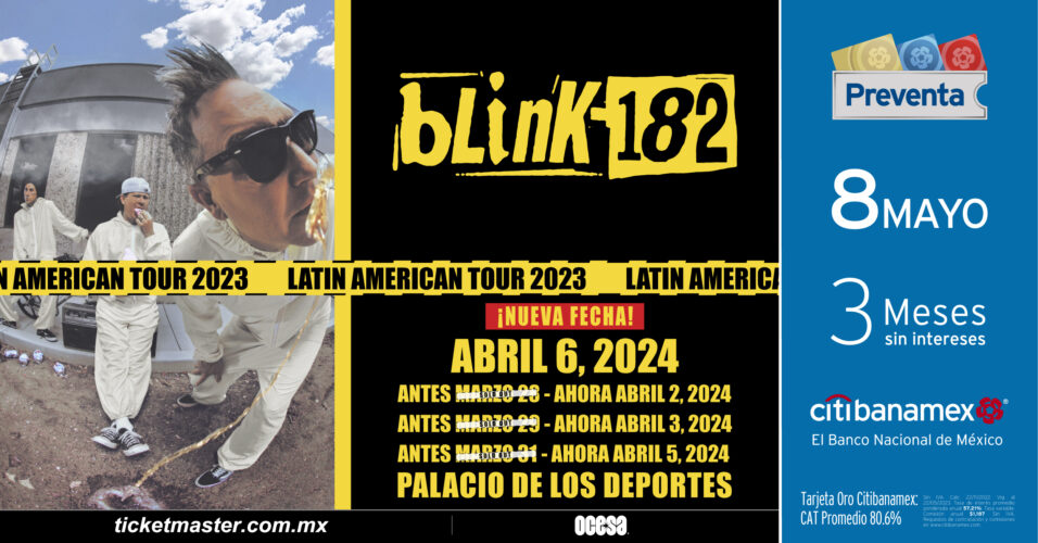 ¡Se confirmaron las fechas para (ahora sí) volver a ver a Blink-182 en México!