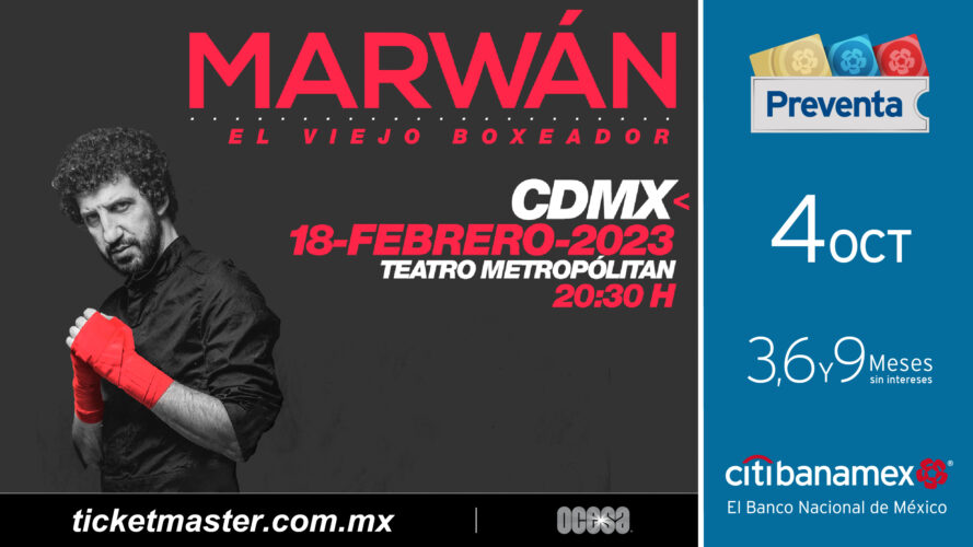 Marwán llega con El viejo boxeador Tour al Teatro Metropólitan.