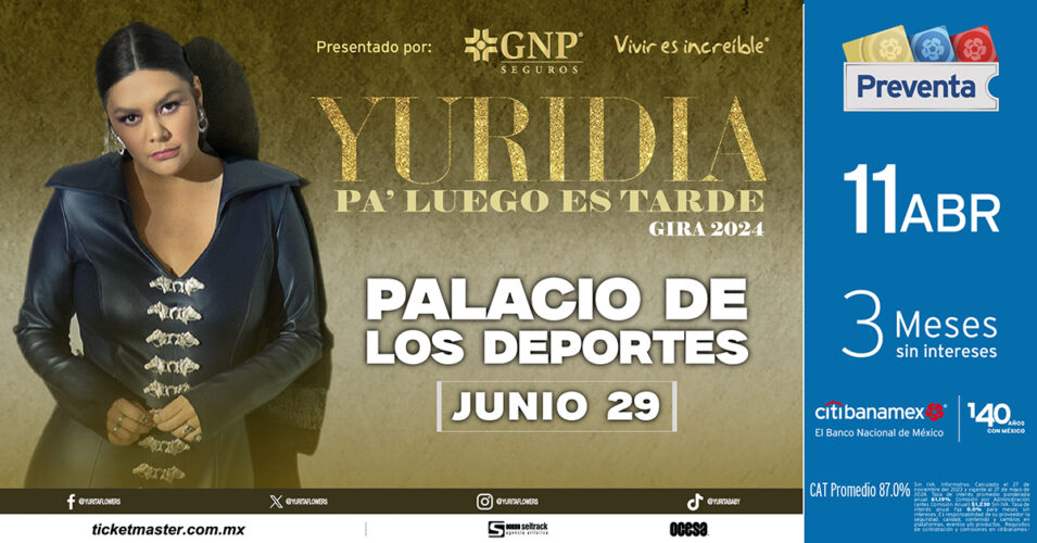 Yuridia llega al Domo de cobre con su gira Pa' Luego Es Tarde