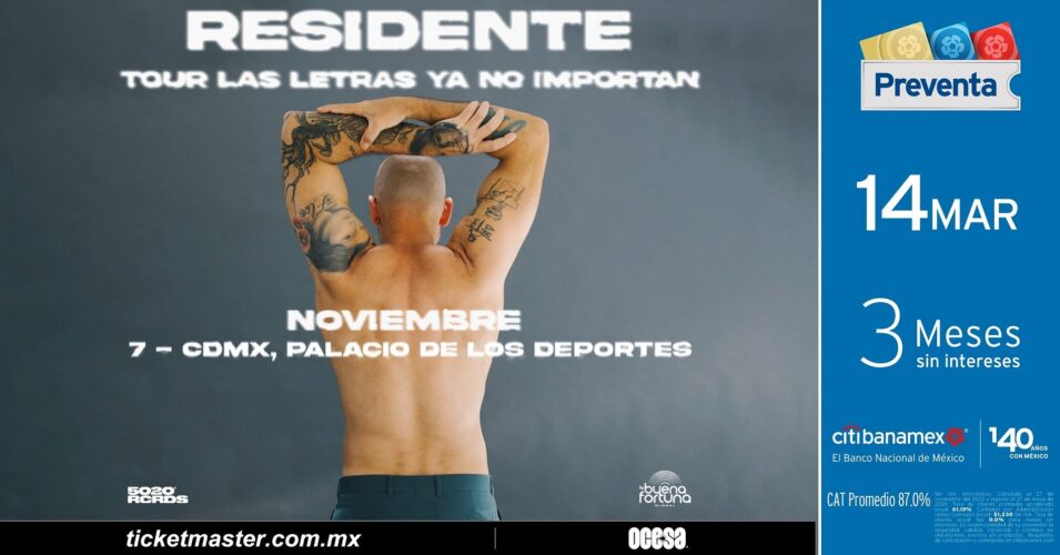 Residente llega con nueva música al Palacio de los deportes